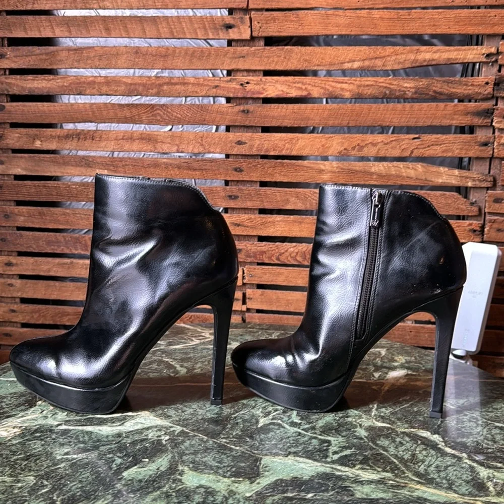 Jessica Simpson crackle patent platform heeled booties 9.5 M 39.5  JS-ZAMIA - Picture 5 of 12